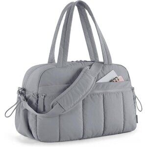 Women Gray Lilac Imported Lightweight Water Resistant Travel Gym Carry On Bag